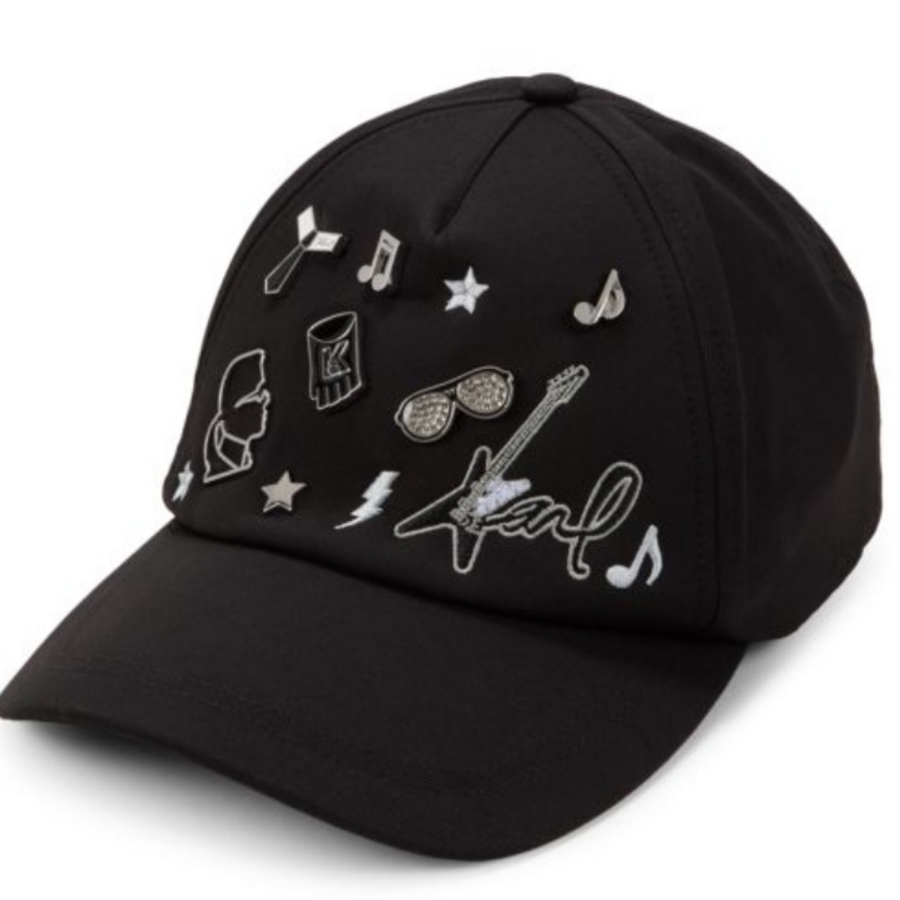 💕HP💕Karl Lagerfeld ParisAppliqué & Charm Baseball Cap
